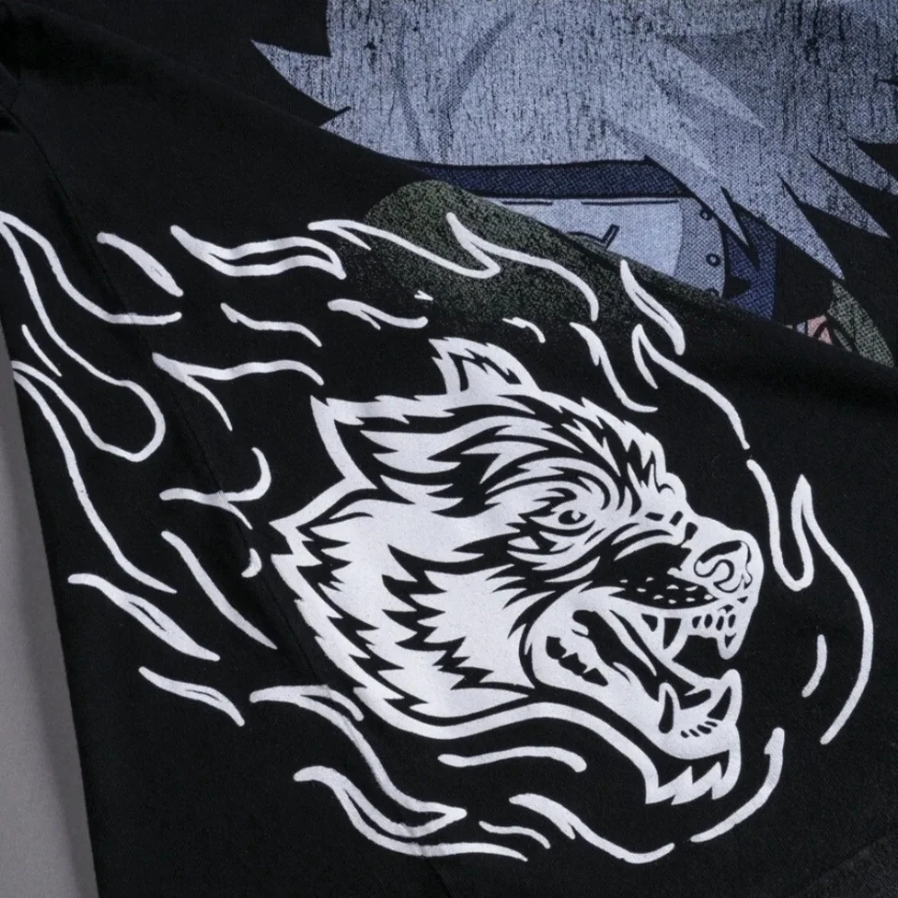 Darc Sport x Naruto x Kakashi Hatake "Ninja World" oversized T-shirt in black. - Picture 3 of 3